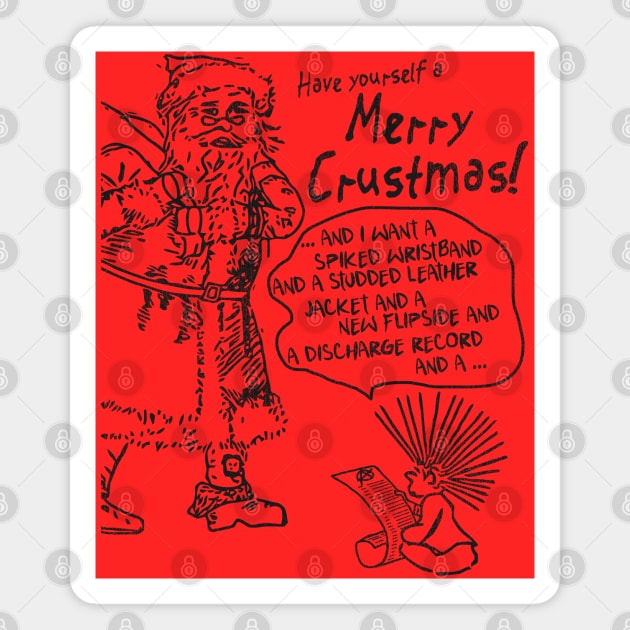 Have Yourself a Merry Crustmas! Crust Punk Christmas Magnet by darklordpug